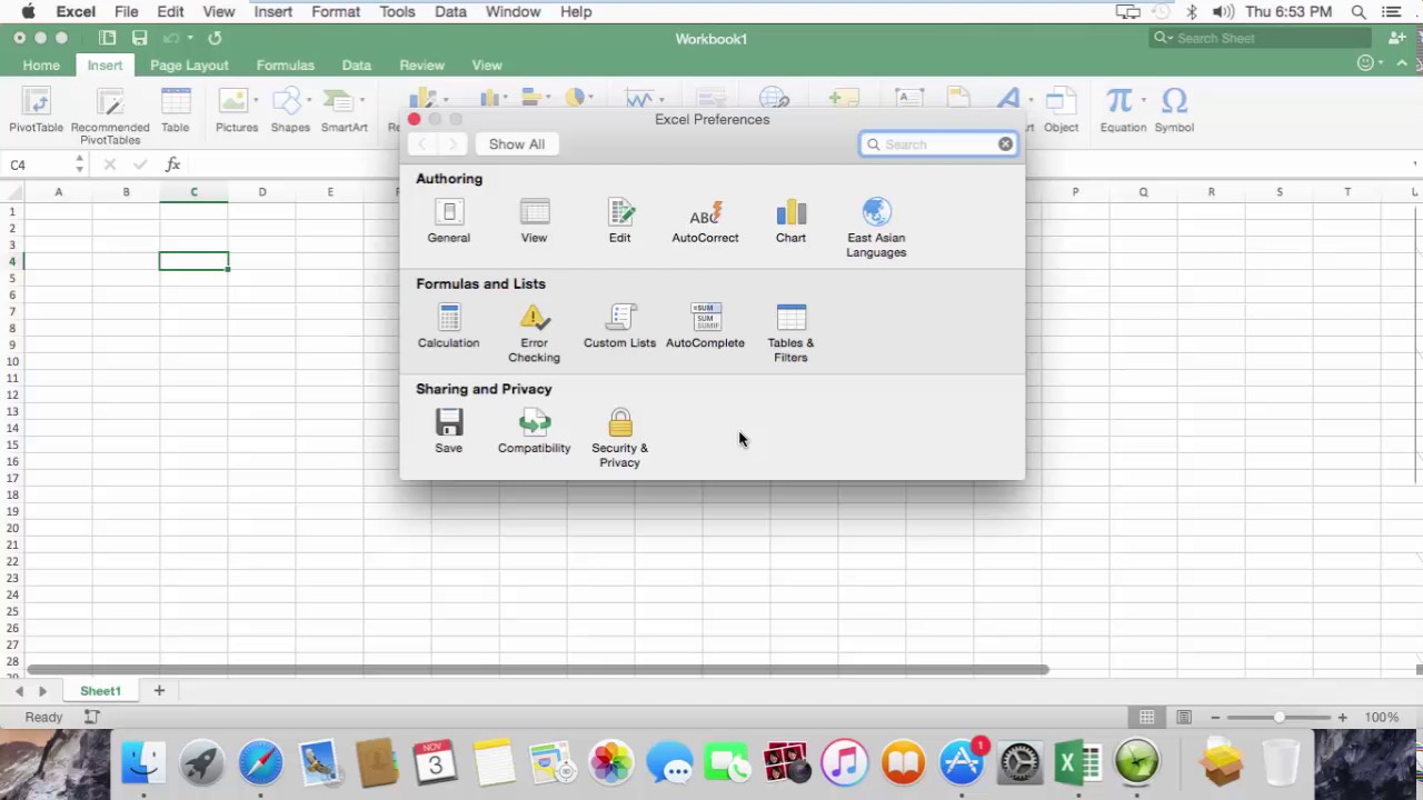 excel for a mac